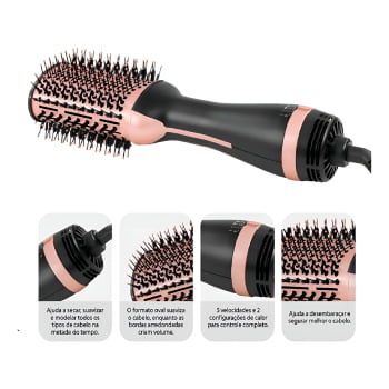 Escova Secadora Modeladora Alisadora Multifuncional 3 em 110v