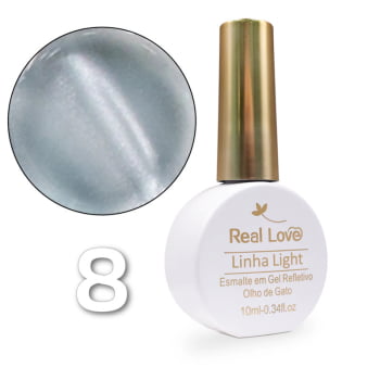 Esmalte em Gel refletivo Efeito Olho de Gel Real Love 10ml Cor:08