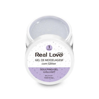 Gel Construtor Glitter 01 Transparent Real Love
