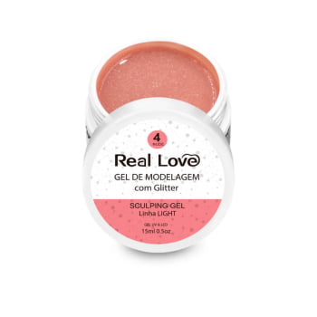 Gel De Alongamento Com Glitter 4 Nude Real Love 15g