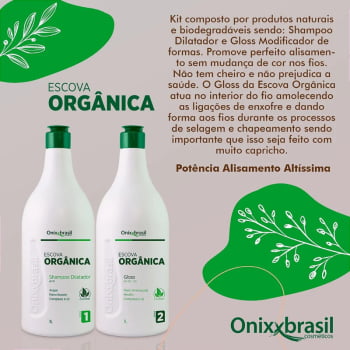 Kit Progressiva Escova Organica Onixx Brasil 2x1L