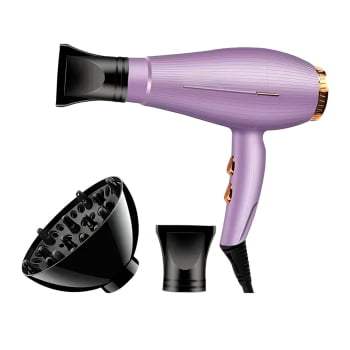 Secador Cabelo Modelador Difusor De Calor Secagem Lilás 110v