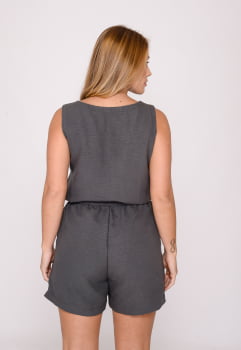 Conjunto Feminimo Blusa E Shorts 7958 Chumbo