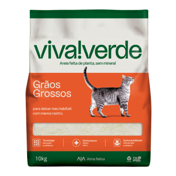Areia Higienica Viva Verde Grãos Grossos 10kg