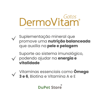 Dermovitan Gato Pele E Pêlo C/45 Tabletes (ômega3 + ômega 6)
