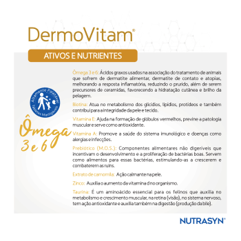 Dermovitan Gato Pele E Pêlo C/45 Tabletes (ômega3 + ômega 6)