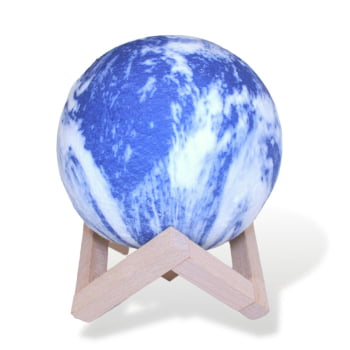 Luminaria  Planetagalaxia 3d Usb Com Controle Rgb Cor Branco