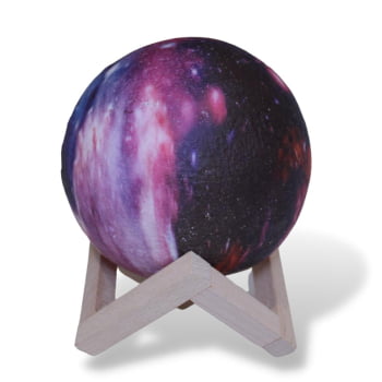 Luminaria  Planetagalaxia 3d Usb Com Controle Rgb Cor Branco