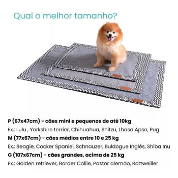 Tapete Higiênico Lavável Premium Ecológico para Pet - Tamanho P 67 x 47cm - Base Impermeável