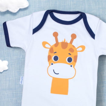 Body Bebê Manga Curta Estampa Girafinha Ideal Para Menino