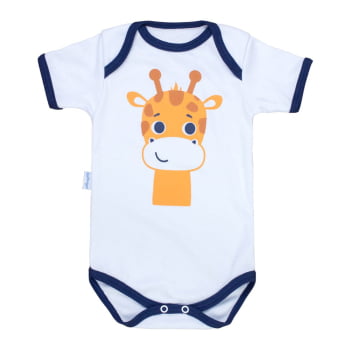 Body Bebê Manga Curta Estampa Girafinha Ideal Para Menino