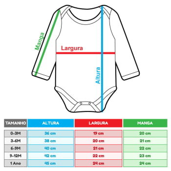 Body Bebê Uv50+ Manga Longa Com Tartaruga Verde Praia