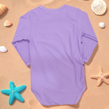 Body De Bebê Proteção Uv50+ Manga Longa Tartaruga Lilás