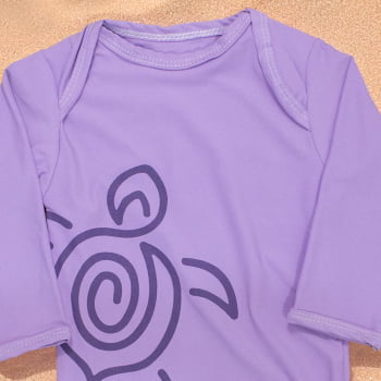 Body De Bebê Proteção Uv50+ Manga Longa Tartaruga Lilás
