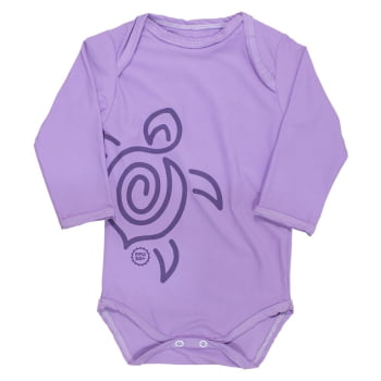 Body De Bebê Proteção Uv50+ Manga Longa Tartaruga Lilás