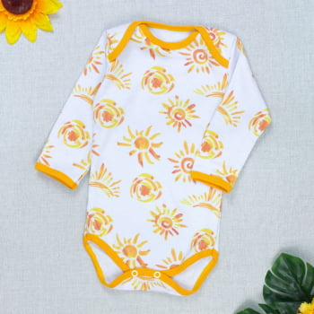 Body Estampado Sol Em Aquarela - Toque Suave E Charmoso