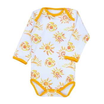 Body Estampado Sol Em Aquarela - Toque Suave E Charmoso