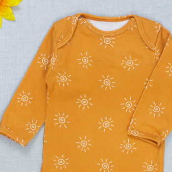 Body Estampado Sol Minimalista - Algodão Macio E Atemporal