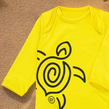 Body Longo Uv50+ Amarelo – Ideal Para Praia E Piscina