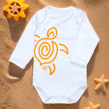 Body Manga Longa Uv50+ Para Bebê Menina