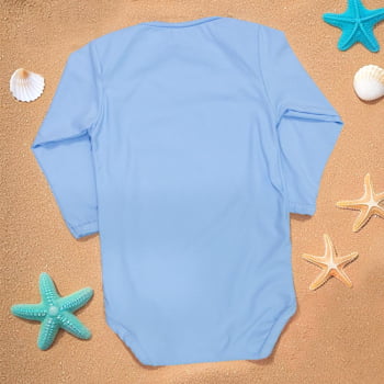 Body Para Praia E Piscina Com Proteção Uv50+ Azul Para Bebê