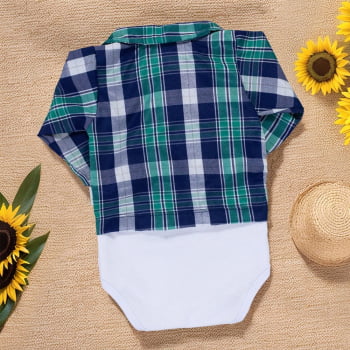 Body Xadrez Para Bebês De Até 12 Meses - Estilo Junino