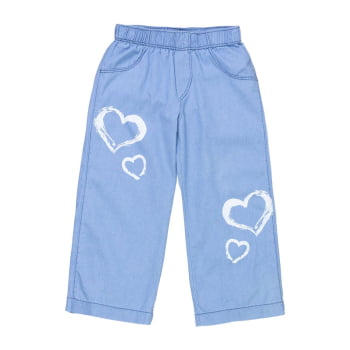 Calça Jeans Infantil Estilo Wide Leg Para Meninas