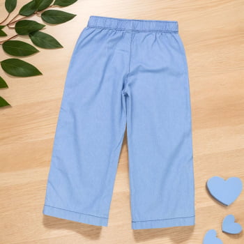 Calça Jeans Infantil Estilo Wide Leg Para Meninas