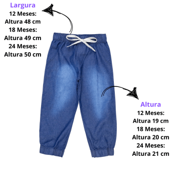 Calça Jogger Jeans Escuro Para Meninos - Cordão Tracejado