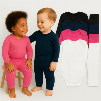 Conjunto Básico Body E Calça 100% Algodão Para Uso Diário Do Bebê