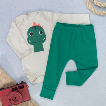 Conjunto Bebê Body E Calça Bichinhos Carinhosos Algodão