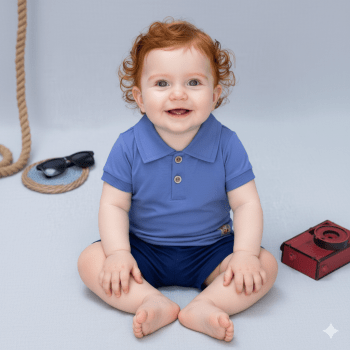 Conjunto Bebê Gola Polo Manga Curta Bermuda Verão Menino Conjunto Bebê Gola Polo Manga Curta Bermuda Verão Menino