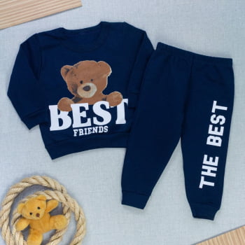 Conjunto Bebê Menino Moletom Orango Com Estampa Divertida