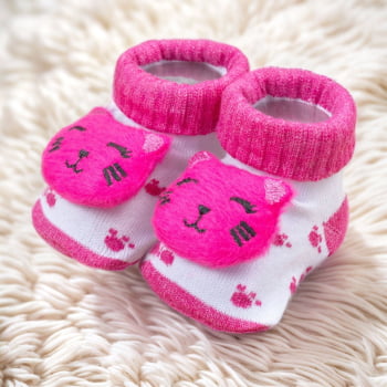 Conjunto De Macacão Temático Gatinha Em Plush Com Pantufas 3d - Pink