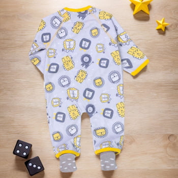Conjunto Macacão Leão Com Pantufa 3d - Aconchego E Estilo Para Bebês