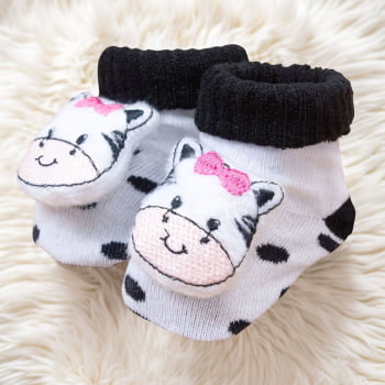 Conjunto Macacão Vaquinha Com Capuz E Pantufa 3d Interativa