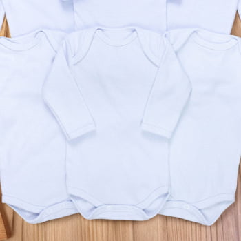 Kit Enxoval Body Manga Longa Básico - 6 Peças 100% Algodão