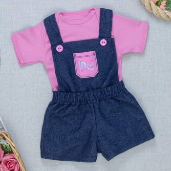 Kit Jardineira E Body Bebê Menina Estilo E Conforto