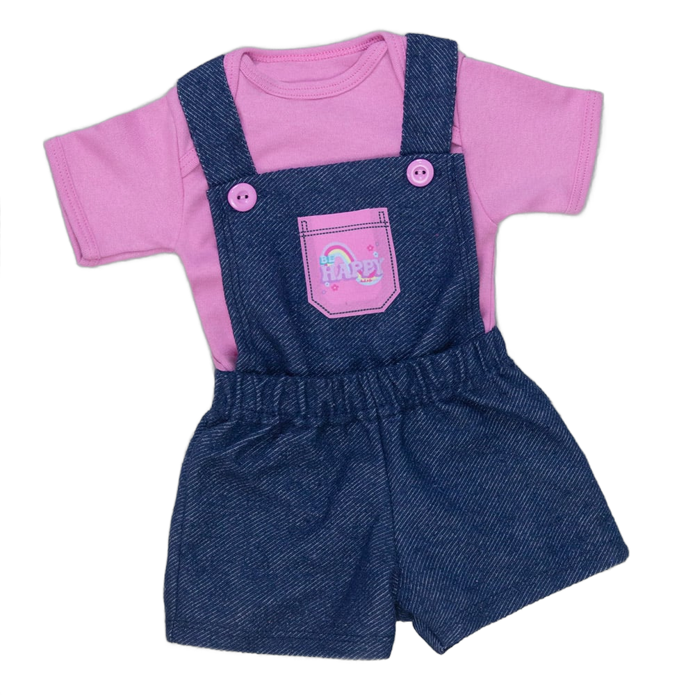 Kit Jardineira E Body Bebê Menina Estilo E Conforto