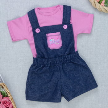 Kit Jardineira E Body Bebê Menina Estilo E Conforto