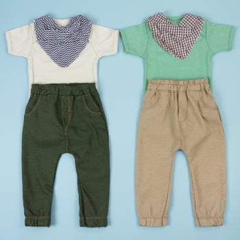 Look Completo Body, Calça E Bandana Estilo E Conforto Para O Bebê