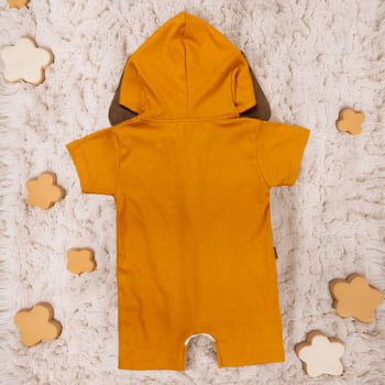 Macacão Curto Infantil Com Capuz Cão Caramelo - Era Uma Vez