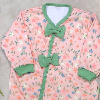 Macacão De Bebê Com Flores De Outono - Toque Aconchegante