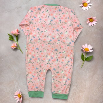 Macacão De Bebê Com Flores De Outono - Toque Aconchegante