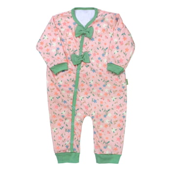 Macacão De Bebê Com Flores De Outono - Toque Aconchegante