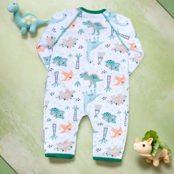 Macacão De Bebê Dino Verdinho Super Confortável