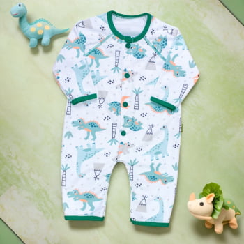 Macacão De Bebê Dino Verdinho Super Confortável
