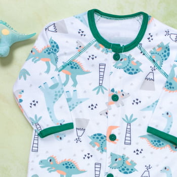 Macacão De Bebê Dino Verdinho Super Confortável