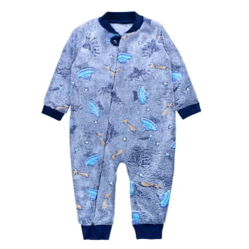 Macacão De Frio Infantil Com Estampa Espacial Que Brilha No Escuro
