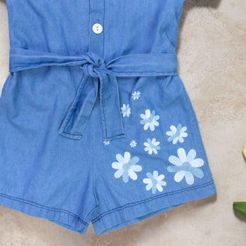 Macacão Jeans Infantil Com Faixa - Conforto E Estilo